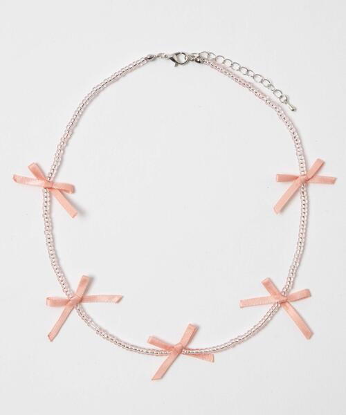 WEGO ネックレス WEGO/ビーズサテンリボンネックレス レディース  