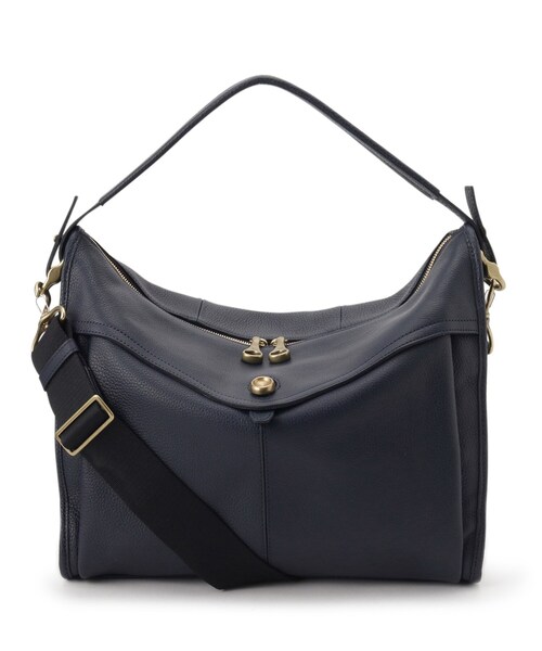 トフアンドロードストーン ブラスボタン トートバッグ ネイビー レザー 極美品 TOFF&LOADSTONE（トフアンドロードストーン） ショルダーバッグ ブラス