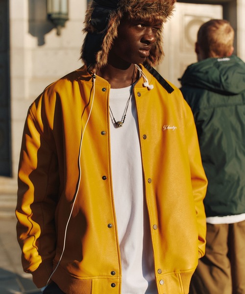 Subciety スタジャン FAKE LEATHER STADIUM JKT メンズ