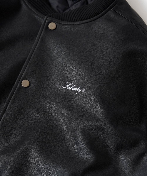 Subciety スタジャン FAKE LEATHER STADIUM JKT メンズ