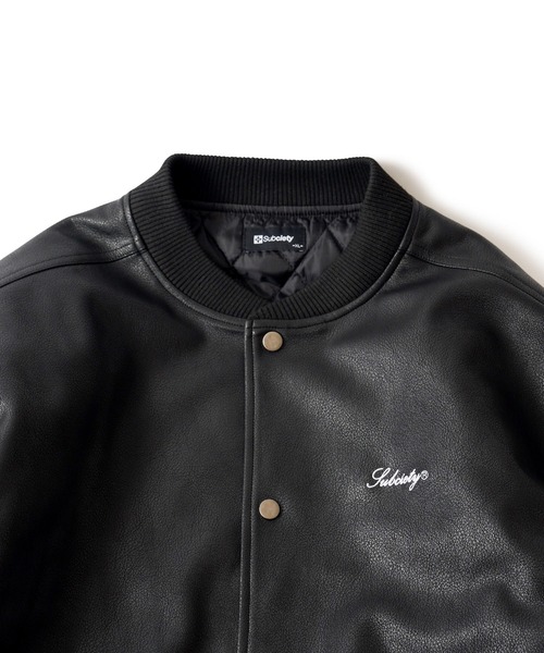 Subciety スタジャン FAKE LEATHER STADIUM JKT メンズ
