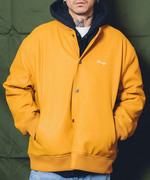 Subciety 刺繍 レザー スタジャン L Subciety（サブサエティ）の「STADIUM JKT（スタジャン）」 - WEAR