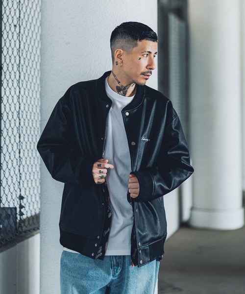 Subciety スタジャン FAKE LEATHER STADIUM JKT メンズ