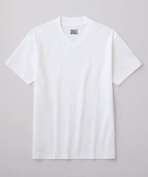 【トゥデイフル】大人気 完売品 リネンVネック ホワイトシャツ リネン混スラブパイル浅Vネック/40代50代からのメンズ