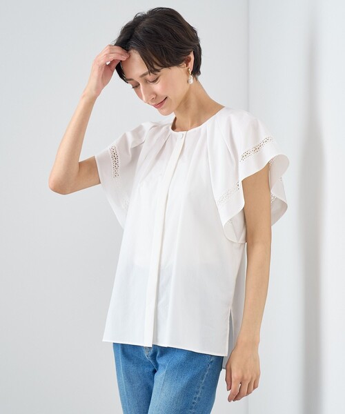 ANAYI（アナイ） ブラウス シャツ ブロードフレアスリーブ ブラウス