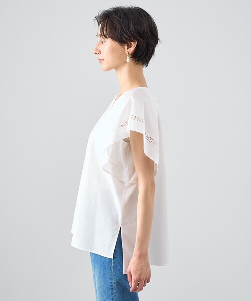 ブラウス シャツ ブロードフレアスリーブ ブラウス レディース ANAYI ブラウス シャツ ブロードフレアスリーブ レディース