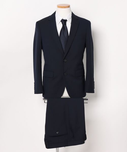 タカキュー（TAKA−Q）/【ウール混 パンツウォッシャブル】タカキュー 2ボタン2ピース セットアップスーツ ストライプ紺 TAKA-Q（タカキュー） セットアップ 「ウール混 パンツウォッシャブル