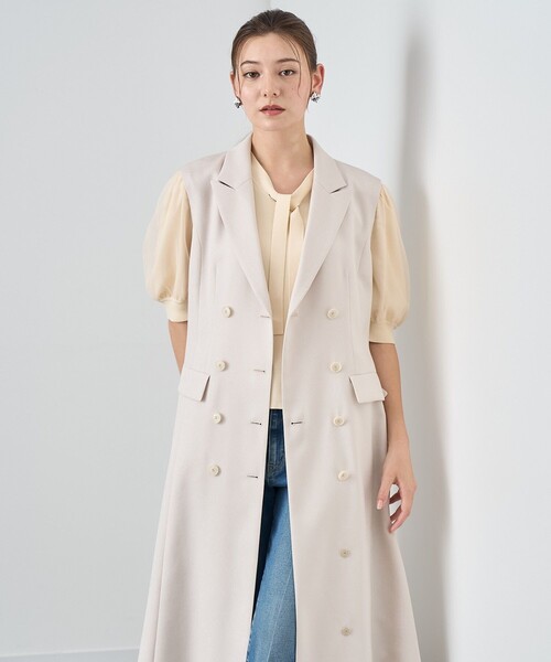 人気✨アナイ　リネン調ジレスタイルワンピース ノースリーブ　近年モデル　ベージュ ANAYI（アナイ） ワンピース リネンライクジレワンピース : ZOZOTOWN