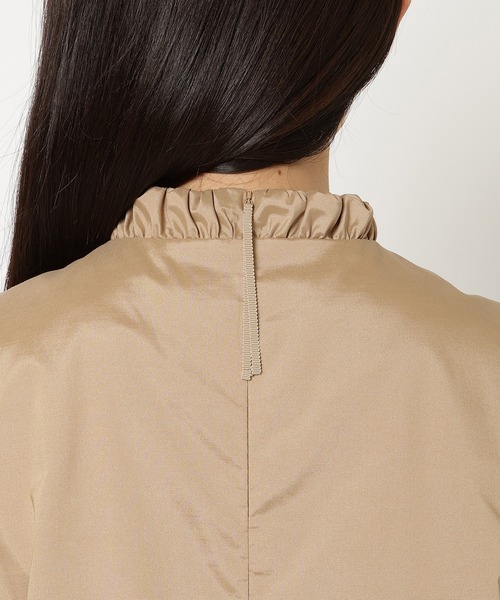 未使用■Audie a Muses■38■タックフリルブラウス■黒■定価3.1万 オーディア ミューズ Audie a Muses 花モチーフ＆リボンタイ