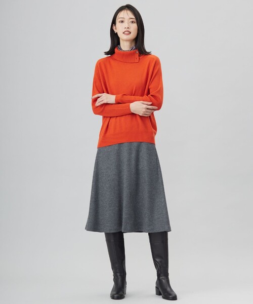 ニット セーター 「洗える」SOFT TOUCH WOOL リブ切り替え ニット レディース ニット セーター 「洗える」SOFT TOUCH WOOL リブ切り替え