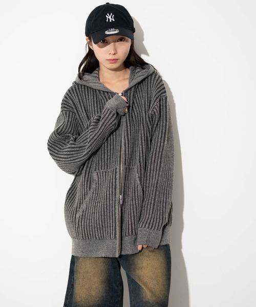 WEGO（ウィゴー） カーディガン WEGO/ヴィンテージライクZIPパーカー