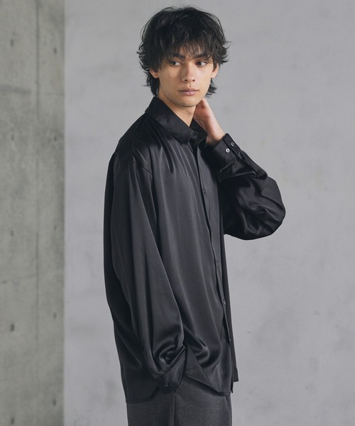 メンズ チェック柄シャツ ルーズシルエット 刺しゅう J00232 antiqua ギンガムチェック シャツ メンズ トップス 長袖 送料