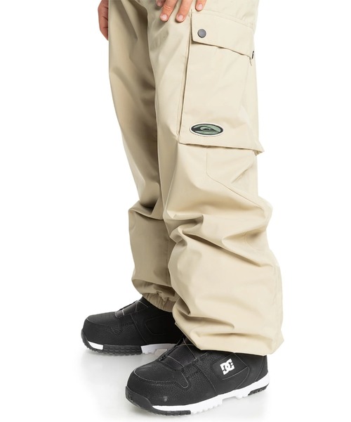 美品QUICKSILVER スノーボード　パンツ ベージュズボン Quiksilver パンツ SNOW DOWN CARGO PT/クイックシルバースキー