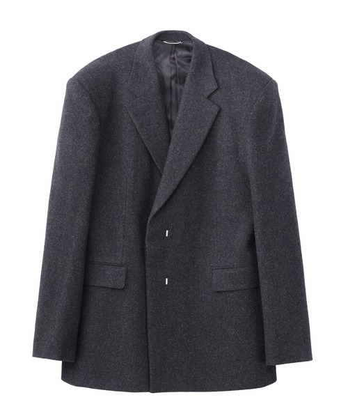ジョンローレンスサリバン　チェスターコート MELANGE MELTON DOUBLE BREASTED COAT（チェスターコート