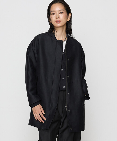 COMME CA 黒　ジャケット コート　レディース COMME CA コート アウター シルエット平二重 ブルゾンコート