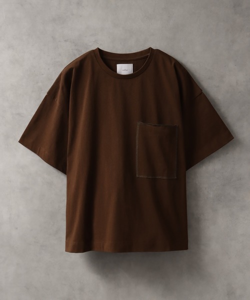 ★ JEANS★ ウィメンズ ボクシー半袖Tシャツ tシャツ 「welise/ウェライズ」チェーンステッチポケット