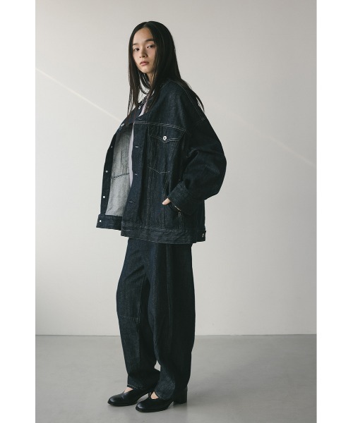 【美品】マックスマーラー Gジャン デニムジャケット ノーカラー STYLEMIXER デニムジャケット gジャン ノーカラーデニム