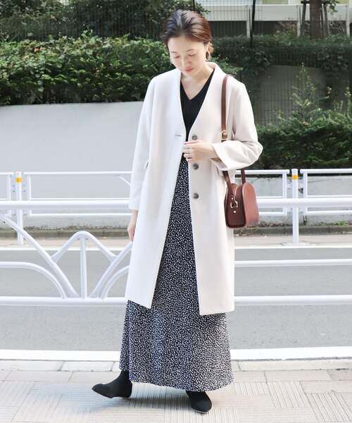 SLOBE IENA（スローブイエナ） ノーカラーコート S36 ライトグレー