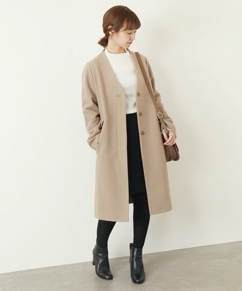 SLOBE IENA（スローブイエナ） ノーカラーコート S36 ライトグレー