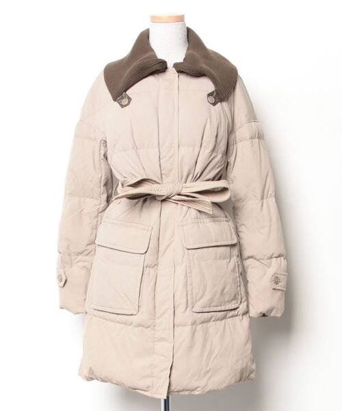 PLST プラステキルティングダウンコートベージュs プラステ ダウン