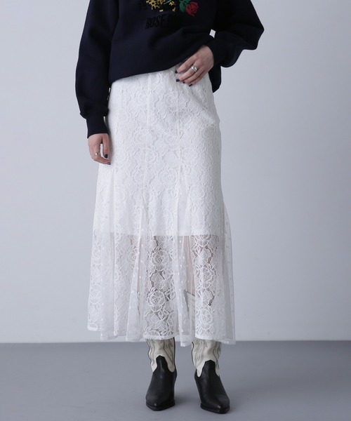 ROSE BUD レースロングスカート ROSE BUD スカート レーススカート : ZOZOTOWN Yahoo!店 - 通販