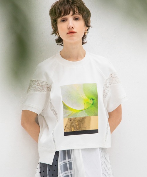 新品 AULA AILA アウラアイラ アンモナイトプリントTシャツ AULA AILA tシャツ アンモナイトプリントTシャツ レディース