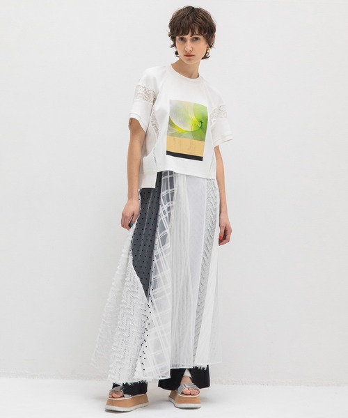 AULA AILA tシャツ アンモナイトプリントTシャツ レディース