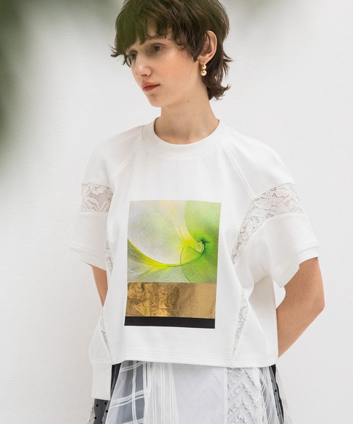 新品 AULA AILA アウラアイラ アンモナイトプリントTシャツ AULA AILA tシャツ アンモナイトプリントTシャツ レディース
