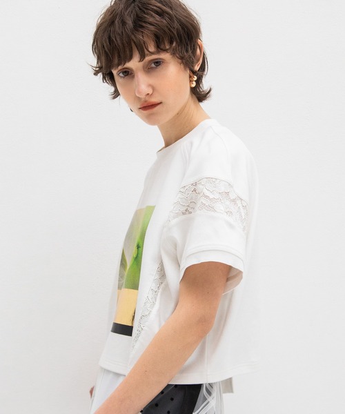 「AULA AILA」 7分袖カットソー 0 ホワイト レディース AULA AILA tシャツ ジップアップシアートップス レディース