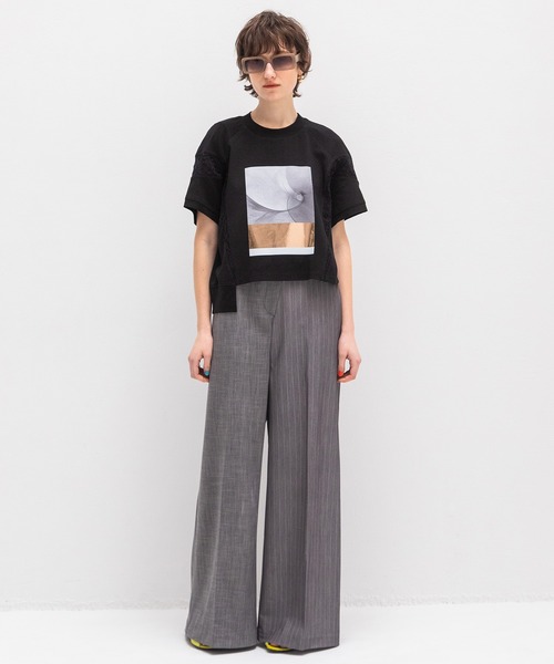 AULA AILA tシャツ アンモナイトプリントTシャツ レディース