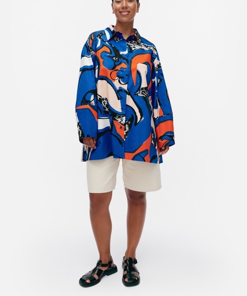 marimekko ブラウス シャツ Kukkavera Eldfamn / shirt