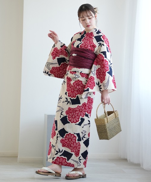 utatane 浴衣 手染め注染浴衣3点セット utatane×注染工房 先染め