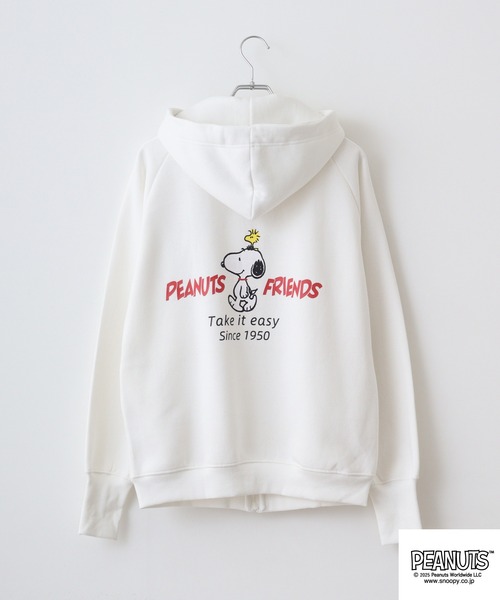 PEANUTS パーカー フレンズ柄裏起毛プリントパーカー メンズ