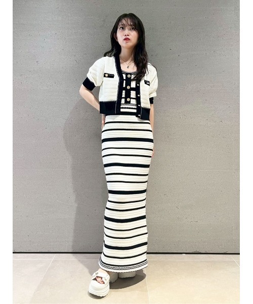 LILY BROWN MARY QUANT デイジーモチーフニットカーディガン LILY BROWN×MARY QUANT】デイジーモチーフニットカーディガン