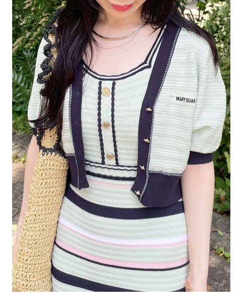 LILY BROWN×MARY QUANT デイジーモチーフニットカーディガン LILY BROWN×MARY QUANT】デイジーモチーフニットカーディガン