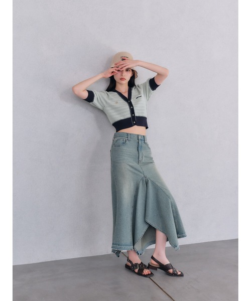 LILY BROWN MARY QUANT デイジーモチーフニットカーディガン LILY BROWN×MARY QUANT】デイジーモチーフニットカーディガン