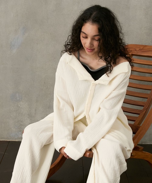 Stroove ブラウス シャツ 2way cotton gauze relax shirt