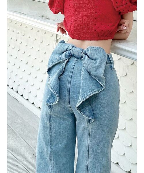 バックリボンデニムパンツ ⚠️本日まで RESEXXY ジーンズ デニム デニムパンツ バックリボンデニム
