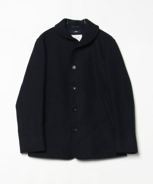 【週末値下】SHIPS シップス　ピーコート　シングル　XLサイズ ネイビー SHIPS（シップス） pコート ピーコート SHIPS: S140 ウールシルク
