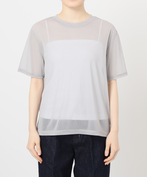 tシャツ クリアウォッシャブル ワイドプルオーバー レディース ウォッシャブルコットンVネックニットプルオーバー[品番