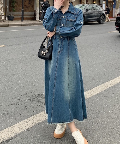 FAVORITO ワンピース ポケット付きデニムワンピース : ZOZOTOWN Yahoo