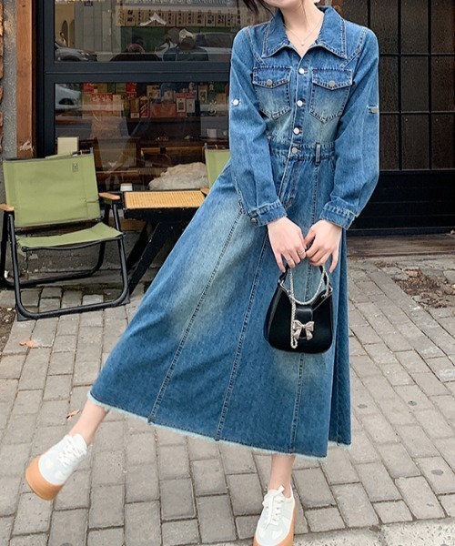 FAVORITO ワンピース ポケット付きデニムワンピース : ZOZOTOWN Yahoo