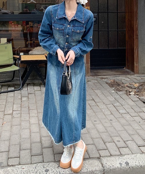 FAVORITO ワンピース ポケット付きデニムワンピース : ZOZOTOWN Yahoo