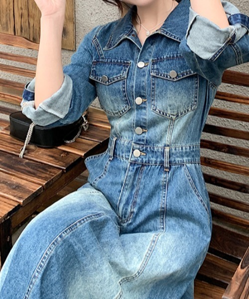 FAVORITO ワンピース ポケット付きデニムワンピース : ZOZOTOWN Yahoo