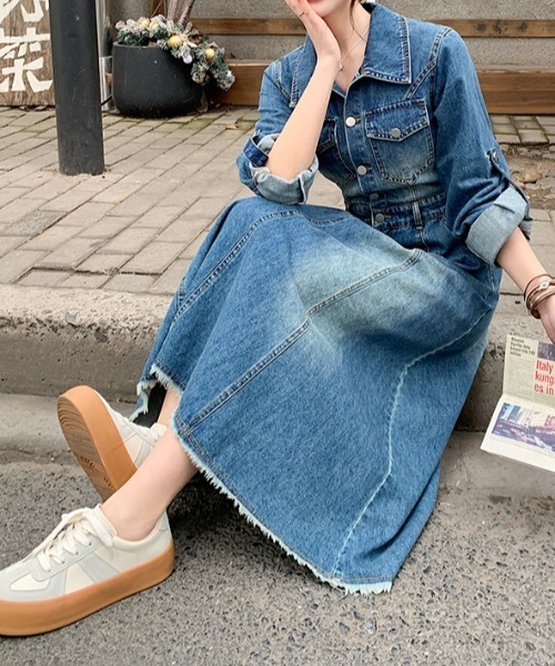 FAVORITO ワンピース ポケット付きデニムワンピース : ZOZOTOWN Yahoo