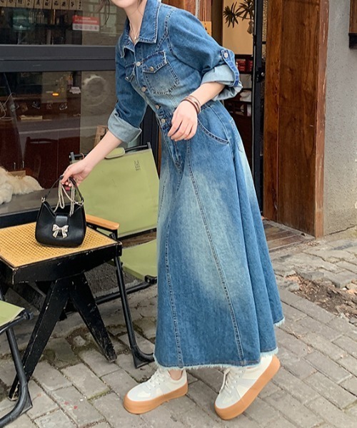 FAVORITO ワンピース ポケット付きデニムワンピース : ZOZOTOWN Yahoo