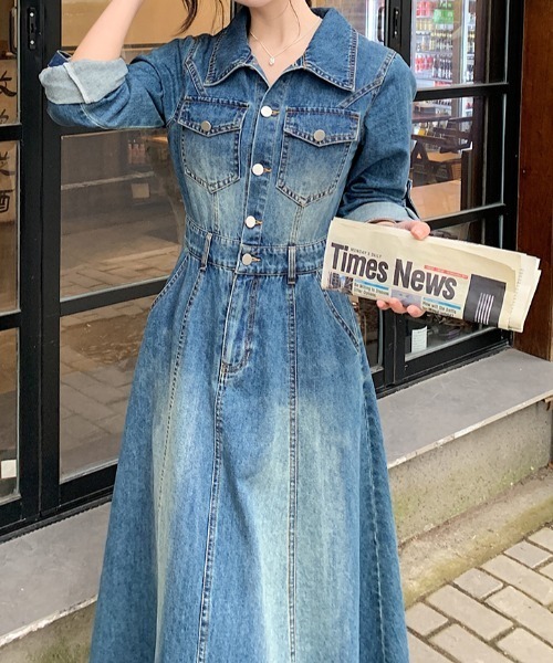 FAVORITO ワンピース ポケット付きデニムワンピース : ZOZOTOWN Yahoo