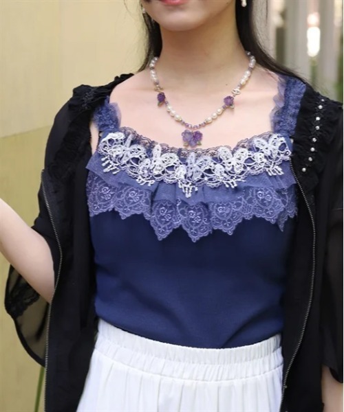 ちょうちょ キャミソール vintage レース itimi nodress ちょうちょ キャミソール vintage レース itimi nodress
