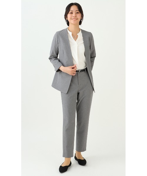 アンタイトル　パンツスーツセット　グレー　カシミア　未使用スーツジャケットパンツ AOYAMA セレモニースーツ スーツ レディース : ZOZOTOWN Yahoo!店