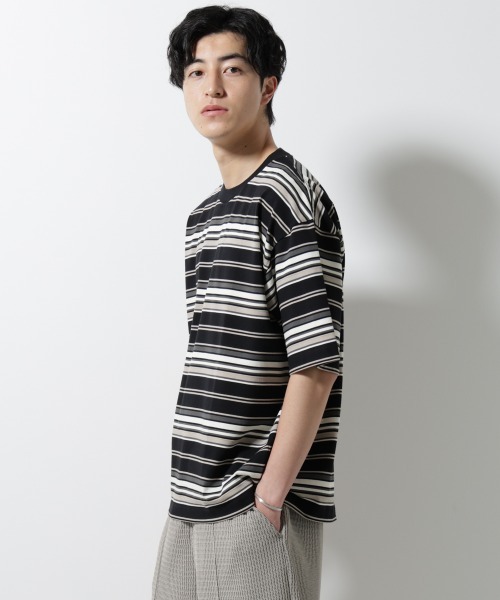 マルチボーダーリラックスＴシャツ 半袖 マルチボーダー リラックス Tシャツ 半袖
